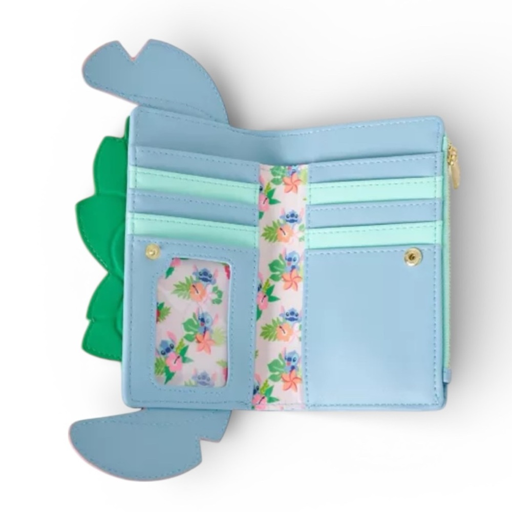 Loungefly Disney Stitch Ears Luau Zip Wallet - NWT - Picture 5 of 6